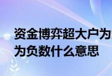 资金博弈超大户为负现在向上 资金博弈大户为负数什么意思