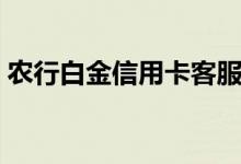 农行白金信用卡客服电话（农行白金信用卡）