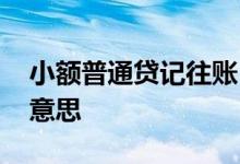 小额普通贷记往账 小额普通贷记来账是什么意思