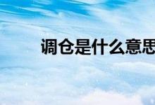 调仓是什么意思啊 调仓是什么意思