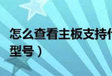 怎么查看主板支持什么内存条（怎么查看主板型号）