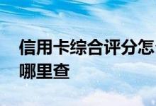 信用卡综合评分怎么看 信用卡的综合评分在哪里查