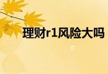 理财r1风险大吗 r1风险会丢失本金吗