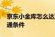 京东小金库怎么达到开通条件 京东小金库开通条件