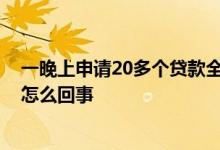 一晚上申请20多个贷款全被拒 一天申请了20多个贷款没过怎么回事
