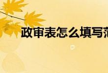 政审表怎么填写范本（政审表怎么填）