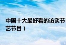 中国十大最好看的访谈节目（访谈节目有哪些访谈对话类综艺节目）