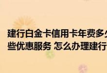 建行白金卡信用卡年费多少钱 建行白金卡尊贵版可以享受哪些优惠服务 怎么办理建行白金卡尊贵版