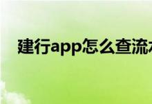 建行app怎么查流水 建行app怎么查流水
