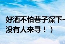 好酒不怕巷子深下一句（好酒不怕巷子深只怕没有人来寻！）