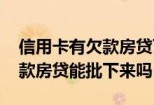 信用卡有欠款房贷可以批下来吗 信用卡有欠款房贷能批下来吗