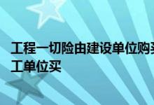 工程一切险由建设单位购买 工程一切险是建设单位买还是施工单位买