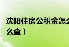 沈阳住房公积金怎么取现（沈阳住房公积金怎么查）