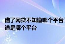 借了网贷不知道哪个平台了怎么办 莫名其妙欠了网贷怎么知道是哪个平台