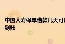 中国人寿保单借款几天可以显示 中国人寿保单借款多长时间到账