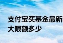 支付宝买基金最新限额多少 支付宝买基金最大限额多少