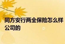 同方安行两全保险怎么样 同方全球百万安行两全保险是哪家公司的
