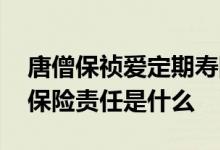 唐僧保祯爱定期寿险 唐僧保优选定期寿险的保险责任是什么