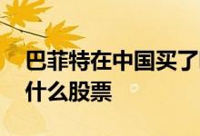巴菲特在中国买了哪些股票 巴菲特持有中国什么股票