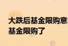 大跌后基金限购意味着什么 为什么现在有些基金限购了