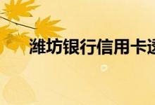 潍坊银行信用卡透支转账有免息期吗？