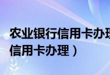 农业银行信用卡办理需要什么条件（农业银行信用卡办理）
