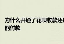 为什么开通了花呗收款还是不能收 为什么商家支持花呗却不能付款