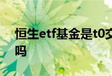 恒生etf基金是t0交易吗 恒生etf散户能做t0吗