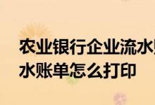 农业银行企业流水账单怎么打印 农业银行流水账单怎么打印