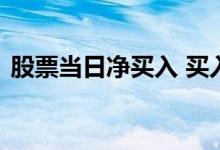 股票当日净买入 买入股票是按当天的净值吗