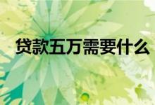 贷款五万需要什么 贷款五万需要什么条件