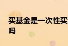 买基金是一次性买还是定投 买基金都是定投吗