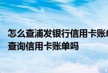 怎么查浦发银行信用卡账单 能通过浦发银行手机银行来实时查询信用卡账单吗