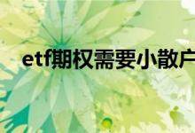 etf期权需要小散户吗 etf期权需要开通吗