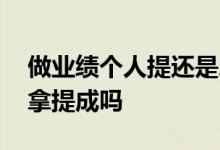 做业绩个人提还是总提成 做股票也是靠业绩拿提成吗
