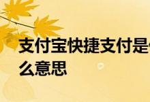 支付宝快捷支付是什么 支付宝快捷支付是什么意思