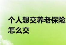 个人想交养老保险怎么办理 个人养老保险要怎么交 