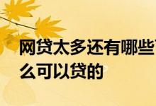 网贷太多还有哪些可以贷 网贷点多了还有什么可以贷的