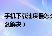 手机下载速度慢怎么设置（手机下载速度慢怎么解决）