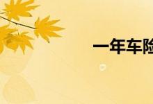 一年车险大概多少钱