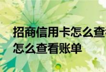 招商信用卡怎么查看自己的账单 招商信用卡怎么查看账单