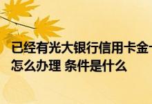 已经有光大银行信用卡金卡了再申请白金卡 光大信用卡金卡怎么办理 条件是什么