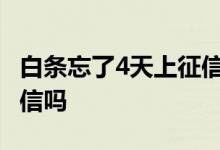 白条忘了4天上征信吗 白条几天忘了还会上征信吗