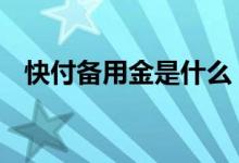 快付备用金是什么 快钱备付金是什么意思
