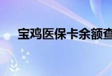 宝鸡医保卡余额查询 宝鸡医疗保险查询