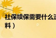 社保续保需要什么流程（社保续保需要什么材料）