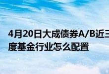 4月20日大成债券A/B近三月以来下降1.57%2021年第四季度基金行业怎么配置