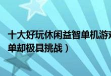 十大好玩休闲益智单机游戏（PC上休闲益智游戏排行看似简单却极具挑战）
