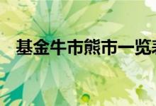 基金牛市熊市一览表 买基金是不是等牛市