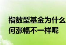 指数型基金为什么一直涨 同样的指数基金为何涨幅不一样呢